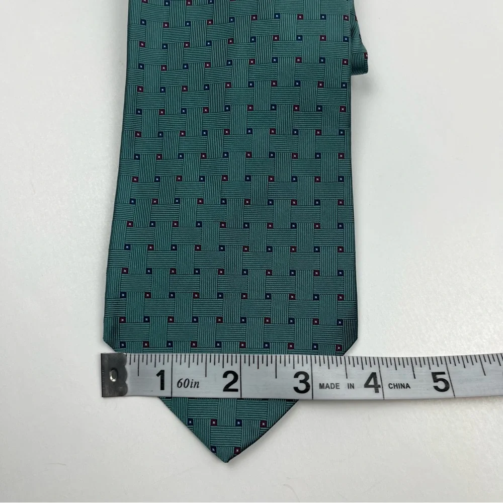 Brooks Brothers Teal and Pink Patterned Tie - Picture 3 of 6